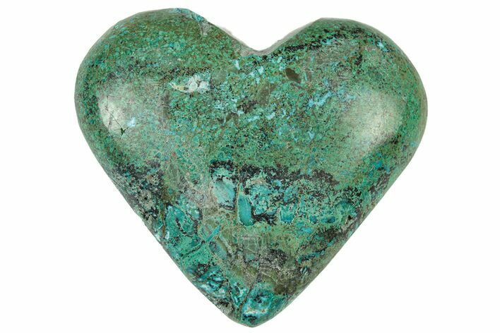 Polished Malachite & Chrysocolla Heart - Peru #250321